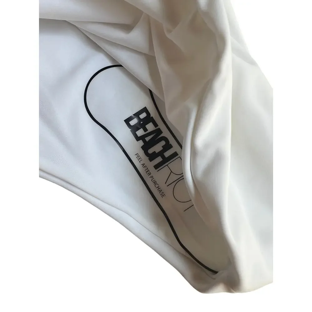 Beach Riot Women's Dina One Piece Swimsuit White Size XS MISSING BUCKLE 304364